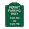 Signmission Permit Parking 7-00 Am to 7-00 Pm Heavy-Gauge Aluminum Architectural Sign, 24" x 18", G-1824-23323 A-DES-G-1824-23323 - alternate 1